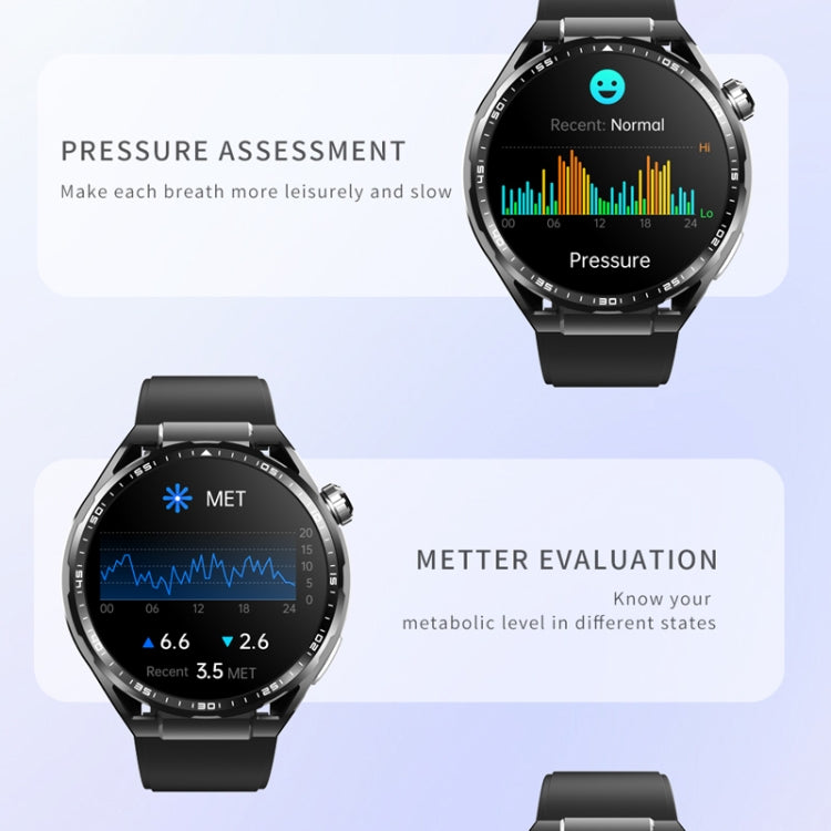F200 Smart Health Watch ECG Electrocardiogram Blood Sugar Monitoring 1.55 Inch Round Screen, Color: Black Bamboo