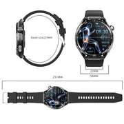 F200 Smart Health Watch ECG Electrocardiogram Blood Sugar Monitoring 1.55 Inch Round Screen, Color: Black Bamboo