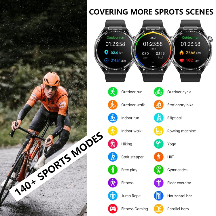 F200 Smart Health Watch ECG Electrocardiogram Blood Sugar Monitoring 1.55 Inch Round Screen, Color: Black Brown Leather - Smart Watches by PMC TechLife | Online Shopping South Africa | PMC TechLife | Buy Now Pay Later Mobicred