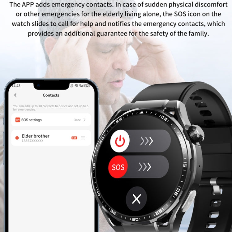 F200 Smart Health Watch ECG Electrocardiogram Blood Sugar Monitoring 1.55 Inch Round Screen, Color: Black Bamboo - free shipping - PMC TechLife - Order now!