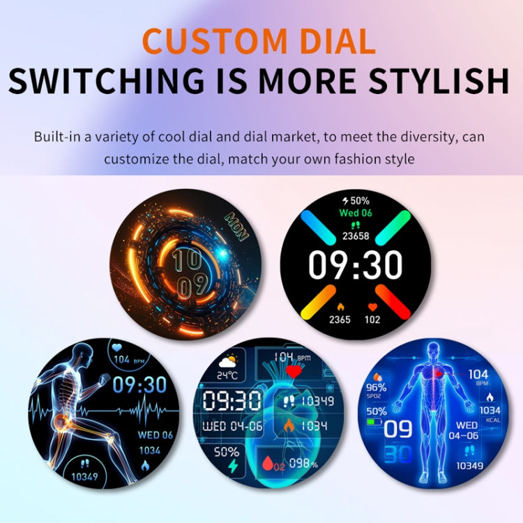 F200 Smart Health Watch ECG Electrocardiogram Blood Sugar Monitoring 1.55 Inch Round Screen, Color: Black Bamboo - free shipping - PMC TechLife - Order now!