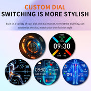 F200 Smart Health Watch ECG Electrocardiogram Blood Sugar Monitoring 1.55 Inch Round Screen, Color: Black Bamboo