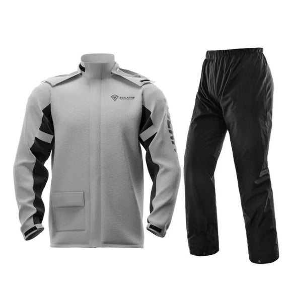 SULAITE Outdoor Motorcycle Riding Full Body Split Raincoat Suit, Size: L(Gray)