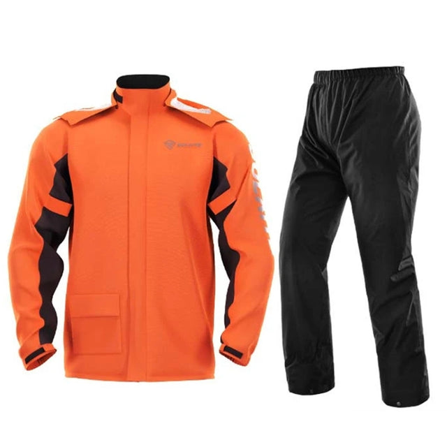 SULAITE Outdoor Motorcycle Riding Full Body Split Raincoat Suit, Size: XXL(Orange)