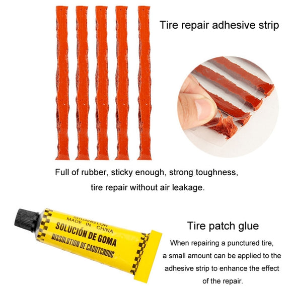 6 In 1 Car Tire Repair Tool Set Motorcycle Vacuum Tire Emergency Fast Repair Toolkit