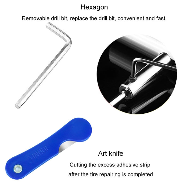6 In 1 Car Tire Repair Tool Set Motorcycle Vacuum Tire Emergency Fast Repair Toolkit