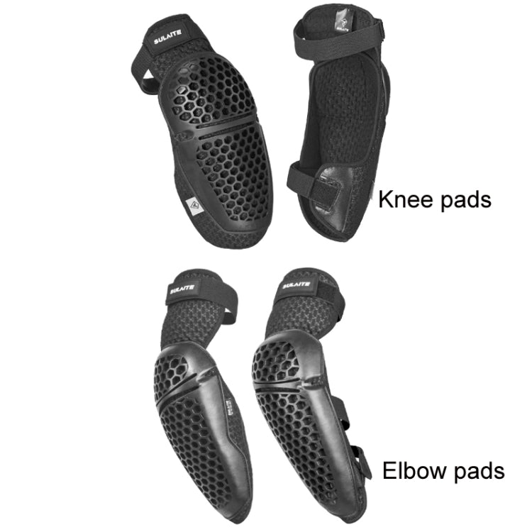 SULAITE Cycling Honeycomb Breathable Heat Dissipation Motorcycle Adjustable Protective Gear, Style: 4pcs /Set Knee Elbow Pads - free shipping - PMC TechLife - Order now!