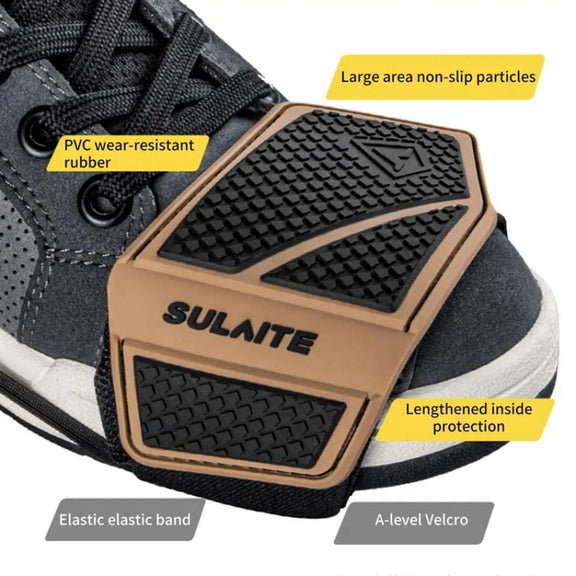 SULAITE Motorcycle Anti-Slip Riding Gear Cover Anti-Scratch Wear-Resistant Shoe Cover(Brown)