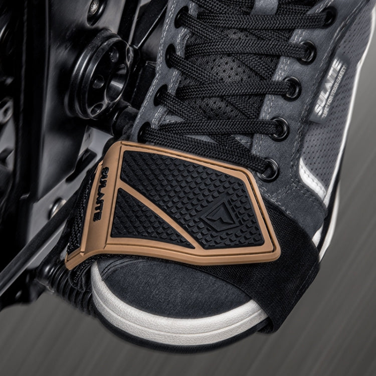 SULAITE Motorcycle Anti-Slip Riding Gear Cover Anti-Scratch Wear-Resistant Shoe Cover(Brown)