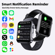 F300  2.1-Inch Screen Smart Watch Supports Bluetooth Calls/ECG/Blood Composition Analysis/50+ Sports Modes, Color: Black Silicone