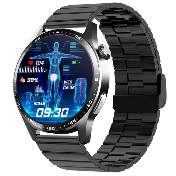 F400  1.55 Inch Screen Smart Watch Support ECG/ Blood Oxygen / Blood Sugar / 150+ Sports Mode, Color: Black Bamboo