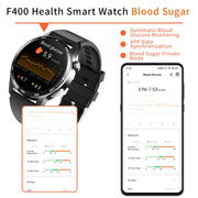 F400  1.55 Inch Screen Smart Watch Support ECG/ Blood Oxygen / Blood Sugar / 150+ Sports Mode, Color: Black Bamboo
