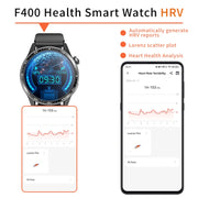 F400  1.55 Inch Screen Smart Watch Support ECG/ Blood Oxygen / Blood Sugar / 150+ Sports Mode, Color: Black Silicone