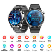 F400  1.55 Inch Screen Smart Watch Support ECG/ Blood Oxygen / Blood Sugar / 150+ Sports Mode, Color: Black Silicone