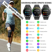 F400  1.55 Inch Screen Smart Watch Support ECG/ Blood Oxygen / Blood Sugar / 150+ Sports Mode, Color: Black Silicone