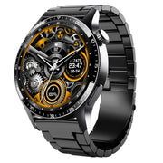 F207 Smart Watch 1.35-Inch Narrow Edge Screen Supports Bluetooth Calls / 24H Wellness Tracking / 150+ Sports Modes, Color: Black 3-Beads Steel