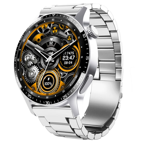 F207 Smart Watch 1.35-Inch Narrow Edge Screen Supports Bluetooth Calls / 24H Wellness Tracking / 150+ Sports Modes, Color: Silver 3-Beads Steel
