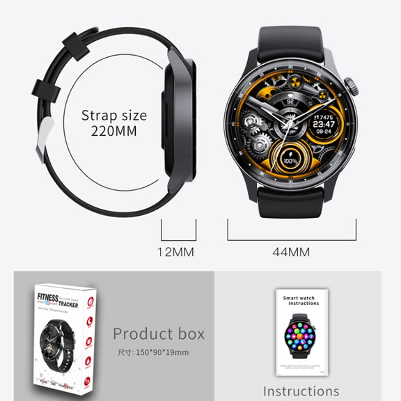 F207 Smart Watch 1.35-Inch Narrow Edge Screen Supports Bluetooth Calls / 24H Wellness Tracking / 150+ Sports Modes, Color: Black Silicone