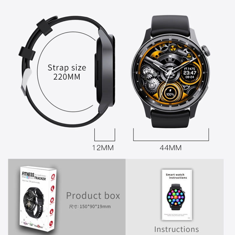 F207 Smart Watch 1.35-Inch Narrow Edge Screen Supports Bluetooth Calls / 24H Wellness Tracking / 150+ Sports Modes, Color: Black Silicone