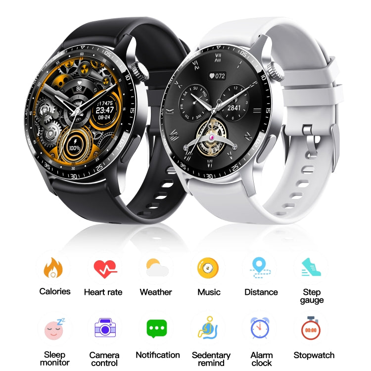 F207 Smart Watch 1.35-Inch Narrow Edge Screen Supports Bluetooth Calls / 24H Wellness Tracking / 150+ Sports Modes, Color: Black Brown Leather