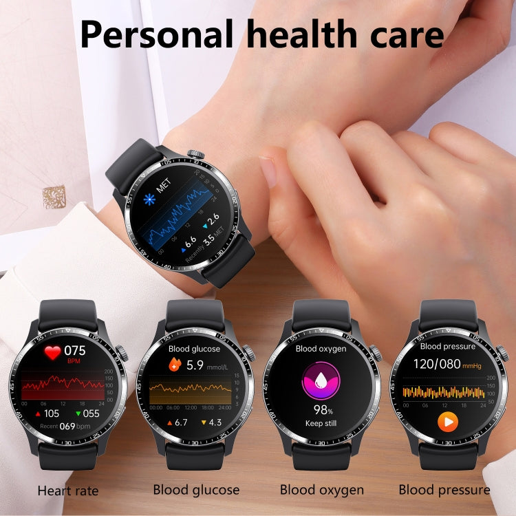 F207 Smart Watch 1.35-Inch Narrow Edge Screen Supports Bluetooth Calls / 24H Wellness Tracking / 150+ Sports Modes, Color: Black Silicone