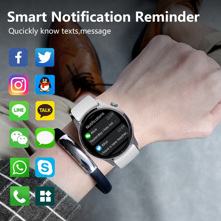 F207 Smart Watch 1.35-Inch Narrow Edge Screen Supports Bluetooth Calls / 24H Wellness Tracking / 150+ Sports Modes, Color: Black Brown Leather