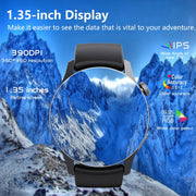 F207 Smart Watch 1.35-Inch Narrow Edge Screen Supports Bluetooth Calls / 24H Wellness Tracking / 150+ Sports Modes, Color: Black Brown Leather