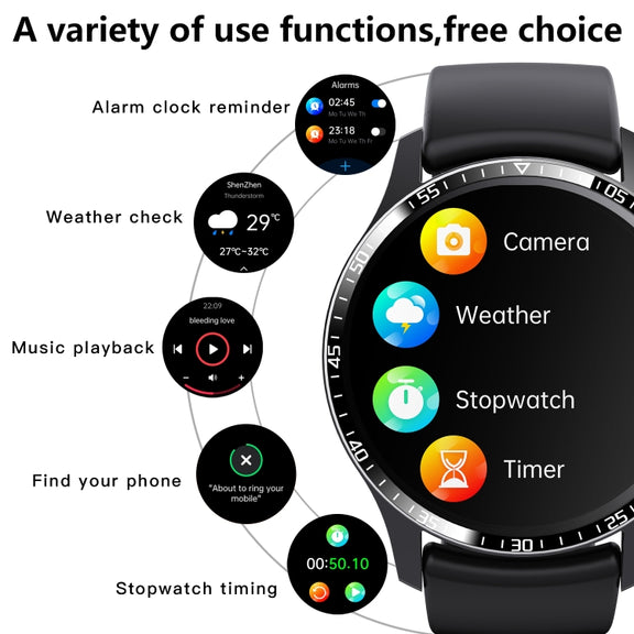 F207 Smart Watch 1.35-Inch Narrow Edge Screen Supports Bluetooth Calls / 24H Wellness Tracking / 150+ Sports Modes, Color: Black Silicone