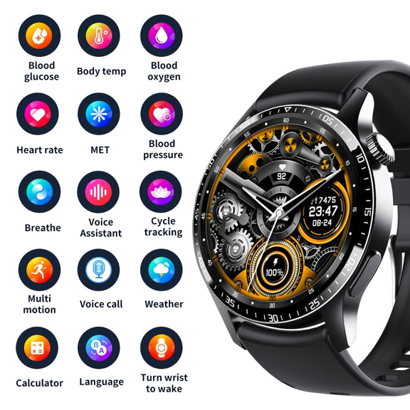 F207 Smart Watch 1.35-Inch Narrow Edge Screen Supports Bluetooth Calls / 24H Wellness Tracking / 150+ Sports Modes, Color: Black Silicone