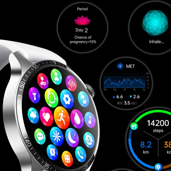 F207 Smart Watch 1.35-Inch Narrow Edge Screen Supports Bluetooth Calls / 24H Wellness Tracking / 150+ Sports Modes, Color: Black Silicone