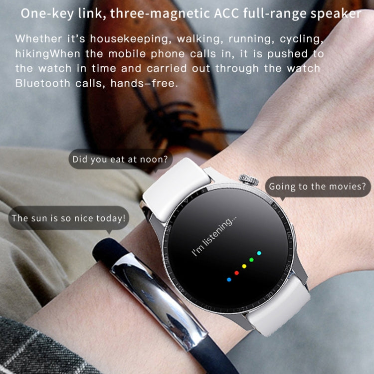 F207 Smart Watch 1.35-Inch Narrow Edge Screen Supports Bluetooth Calls / 24H Wellness Tracking / 150+ Sports Modes, Color: Black Silicone