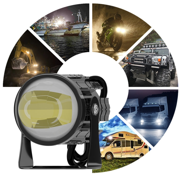1pair 12V-85V Motorcycle Headlights Dual-color Automotive LED Working Headlights, Color: Yellow + White Light With Flashing - Work Lights by PMC TechLife | Online Shopping South Africa | PMC TechLife | Buy Now Pay Later Mobicred