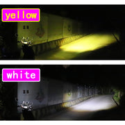 1pair 12V-85V Motorcycle Headlights Dual-color Automotive LED Working Headlights, Color: Yellow + White Light With Flashing