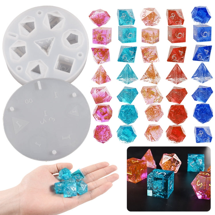 Silicone Dice Resin Molds with 7 Standard Polyhedral Stereoscopic Dice Cavities - Arts & Crafts by PMC TechLife | Online Shopping South Africa | PMC TechLife | Buy Now Pay Later Mobicred