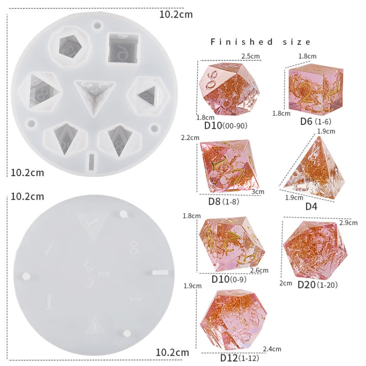 Silicone Dice Resin Molds with 7 Standard Polyhedral Stereoscopic Dice Cavities - Arts & Crafts by PMC TechLife | Online Shopping South Africa | PMC TechLife | Buy Now Pay Later Mobicred