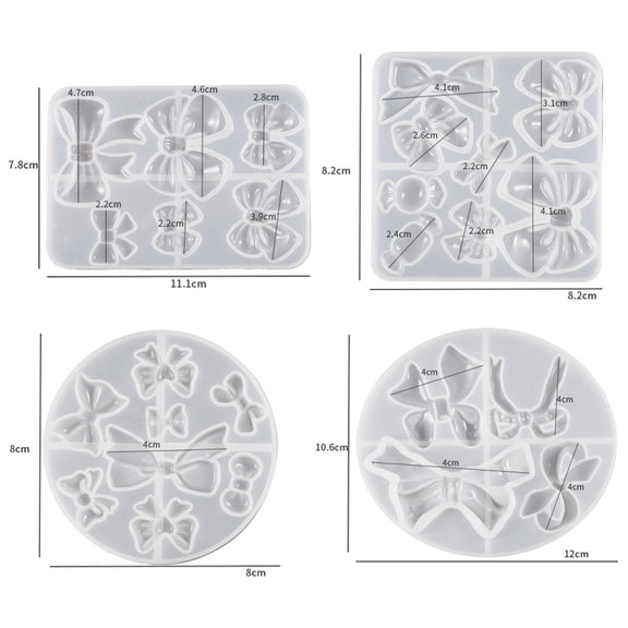 Bowknot Hairpin Jewelry Silicone Molds DIY Epoxy Resin Casting Mould Style 001