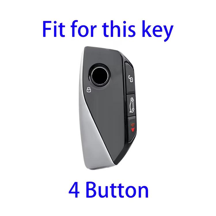 For 2024 BMW X7 Hallmo Cowhide Car Key Protection Cover(Black) - free shipping - PMC Jewellery - Order now!
