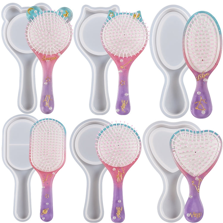 Air Cushion Comb Set Silicone Mold DIY Epoxy Resin Craft Making Mold, Spec: Oval 001