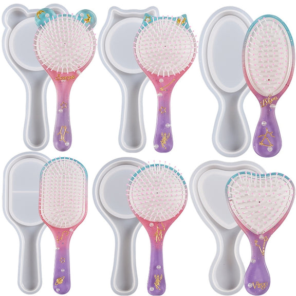 Air Cushion Comb Set Silicone Mold DIY Epoxy Resin Craft Making Mold, Spec: Cat Ear 005