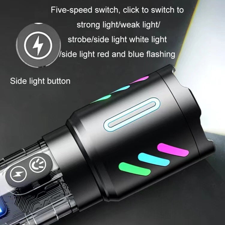 Type-C Rechargeable Outdoor Zoom Strong Laser Flashlight(520)