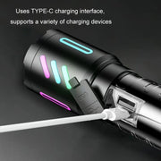 Type-C Rechargeable Outdoor Zoom Strong Laser Flashlight(520)