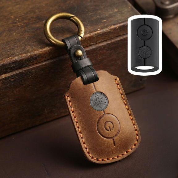For YAMAHA NMAX155/XMAX300/Aerox/Jauns Hallmo Motorcycle Key Cover, Color: 2 Key Brown Not Hollowed