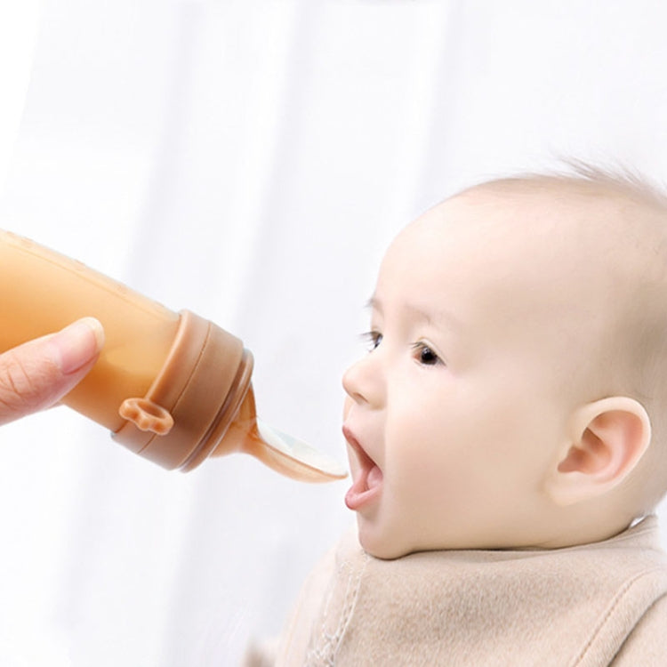 Portable Dual-purpose Baby Food Feeding Spoon Fruit Vegetable Silicone Feeding Pacifier Bottle(Nano-silver)