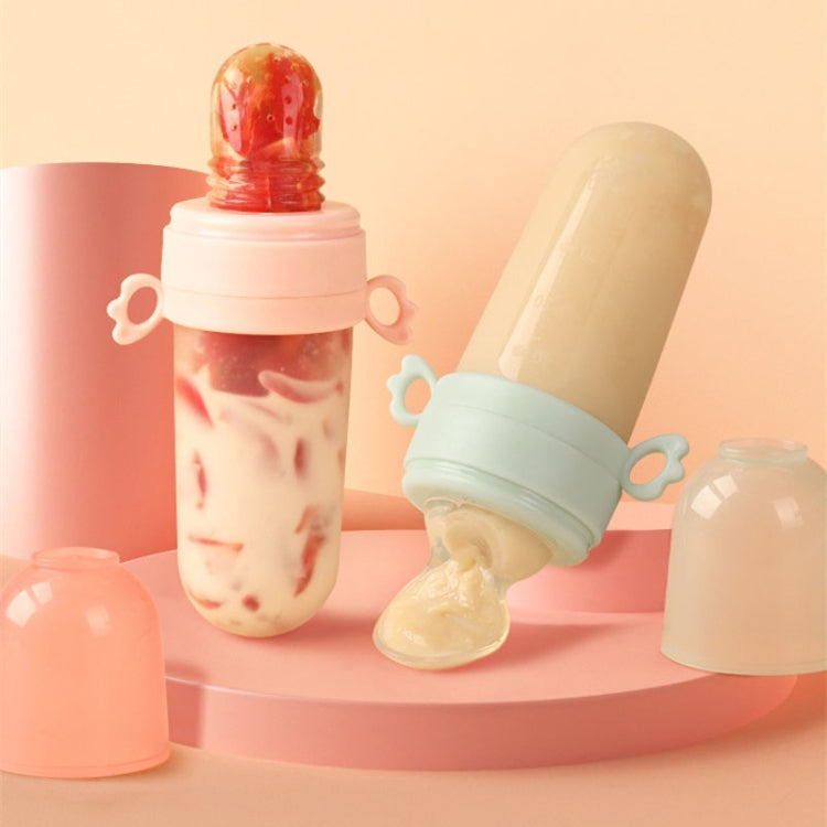 Portable Dual-purpose Baby Food Feeding Spoon Fruit Vegetable Silicone Feeding Pacifier Bottle(Nano-silver)