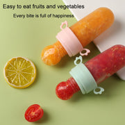 Portable Dual-purpose Baby Food Feeding Spoon Fruit Vegetable Silicone Feeding Pacifier Bottle(Green)