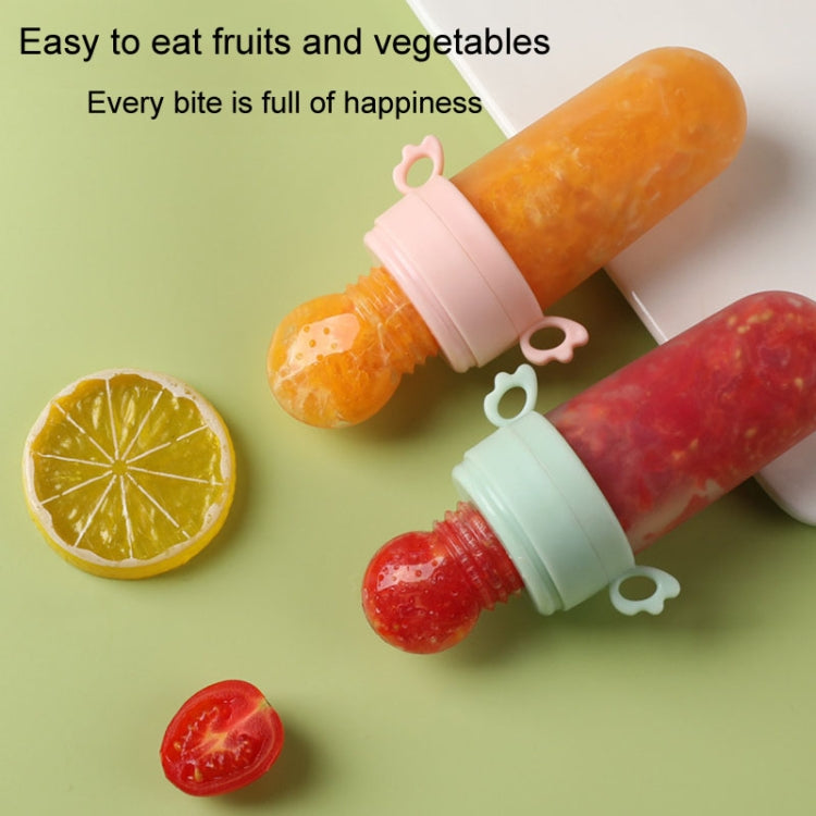 Portable Dual-purpose Baby Food Feeding Spoon Fruit Vegetable Silicone Feeding Pacifier Bottle(Green)