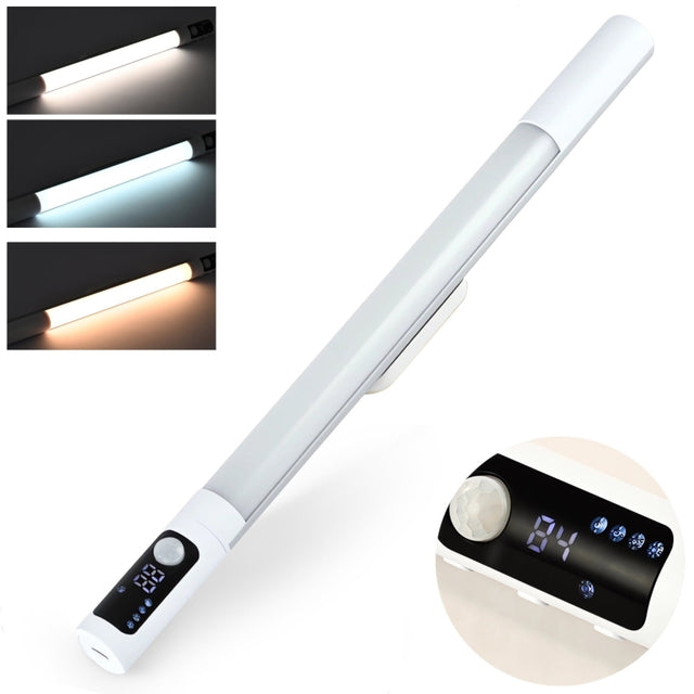 Rechargeable Under Cabinet LED Motion Sensor Night Light with Digital Display 1200mAH(Silver)