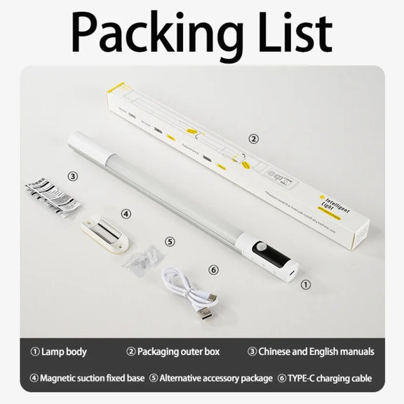 Rechargeable Under Cabinet LED Motion Sensor Night Light with Digital Display 2000mAH(Black)