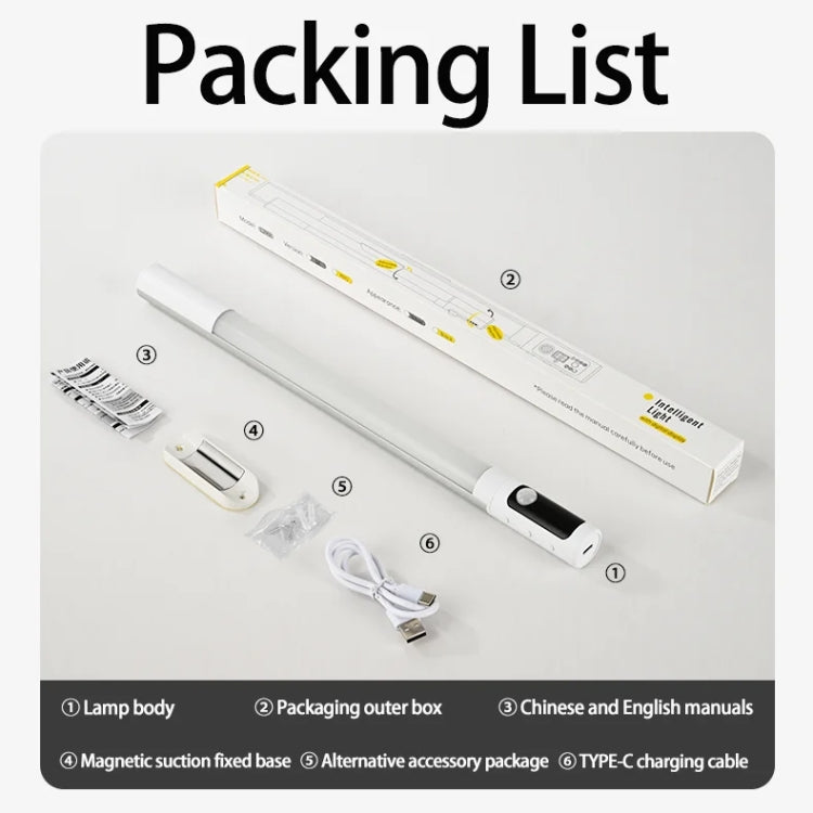 Rechargeable Under Cabinet LED Motion Sensor Night Light with Digital Display 2000mAH(Black)