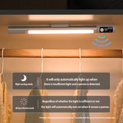 Rechargeable Under Cabinet LED Motion Sensor Night Light with Digital Display 2000mAH(Black)